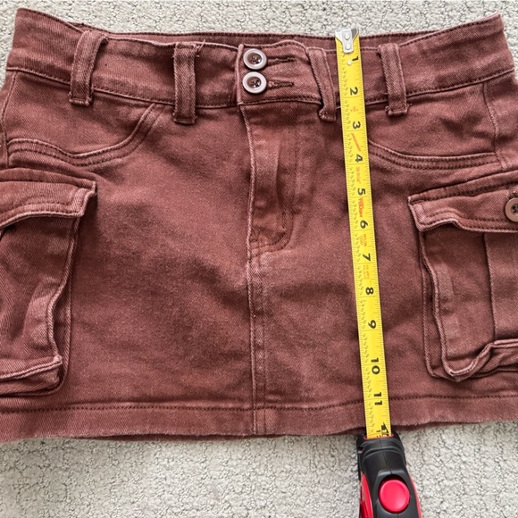 Brown Cargo Mini Skirt - Picture 5 of 8
